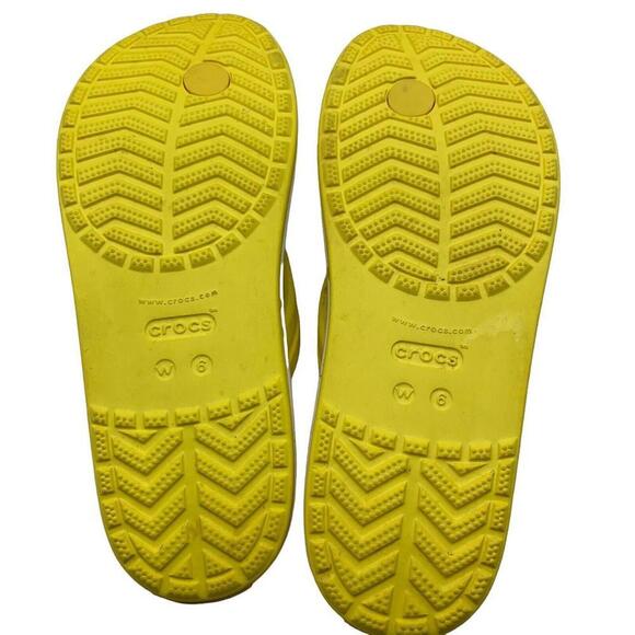 Crocs Womens Toe Post Flip Flop Yellow Floral Tie Dye Boho Summer Shoes … - Picture 4 of 5